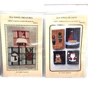 Lot 2 Tea Towel Applique Patterns Connie Spurlock SWD 69 & 103 Seasonal